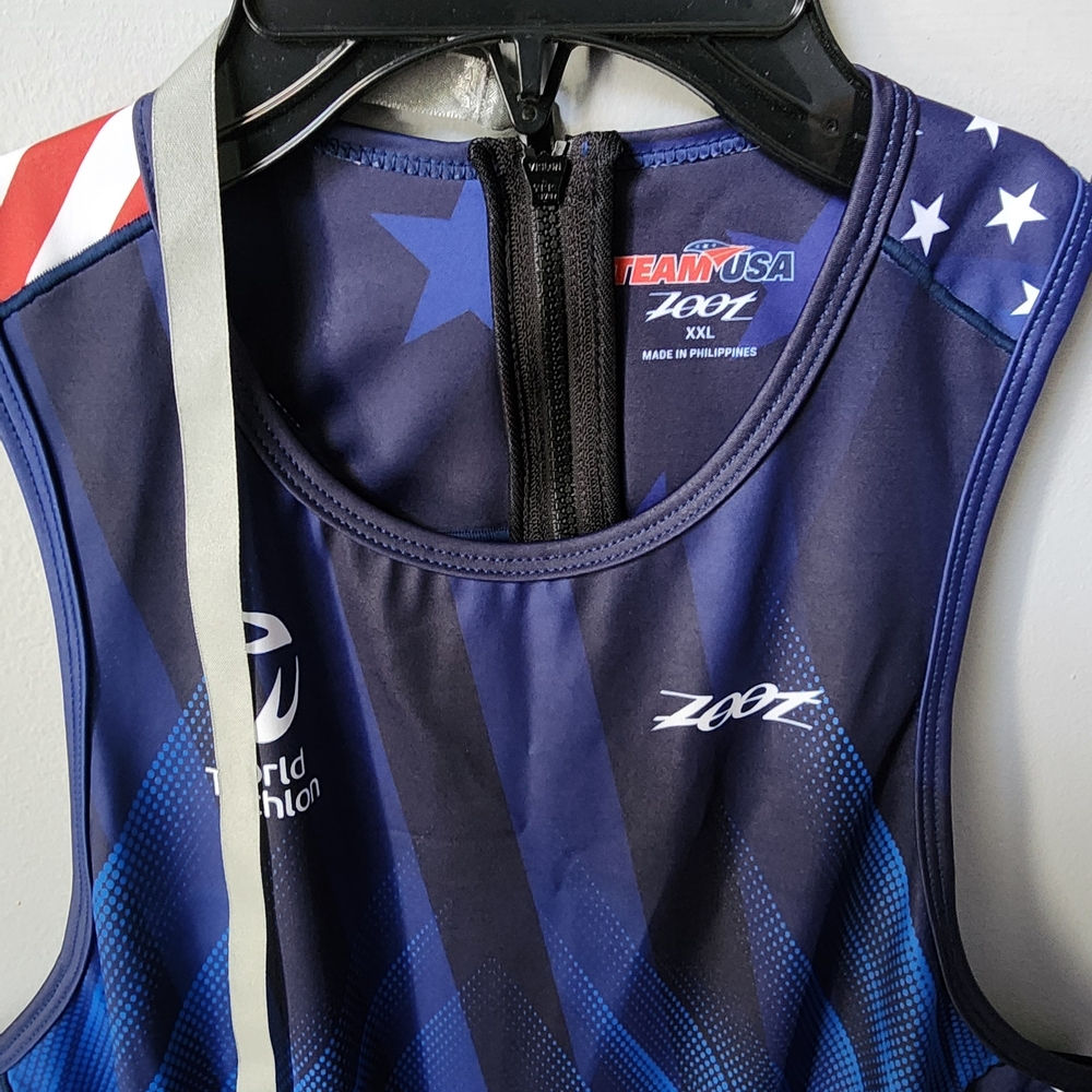 Team USA Zoot 2024 Blue Competitive Triathlon/Swim Tech Suit Hydrodynamics Nwt - Picture 3 of 12
